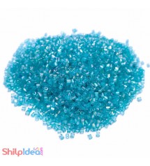 Beads 2mm - Glass Hexagonal - Aqua Blue